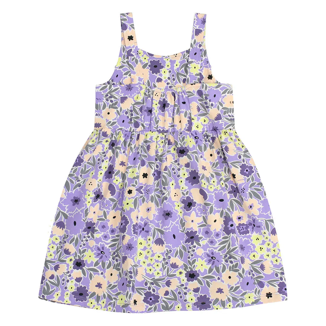 Girls Purple Flower Dress