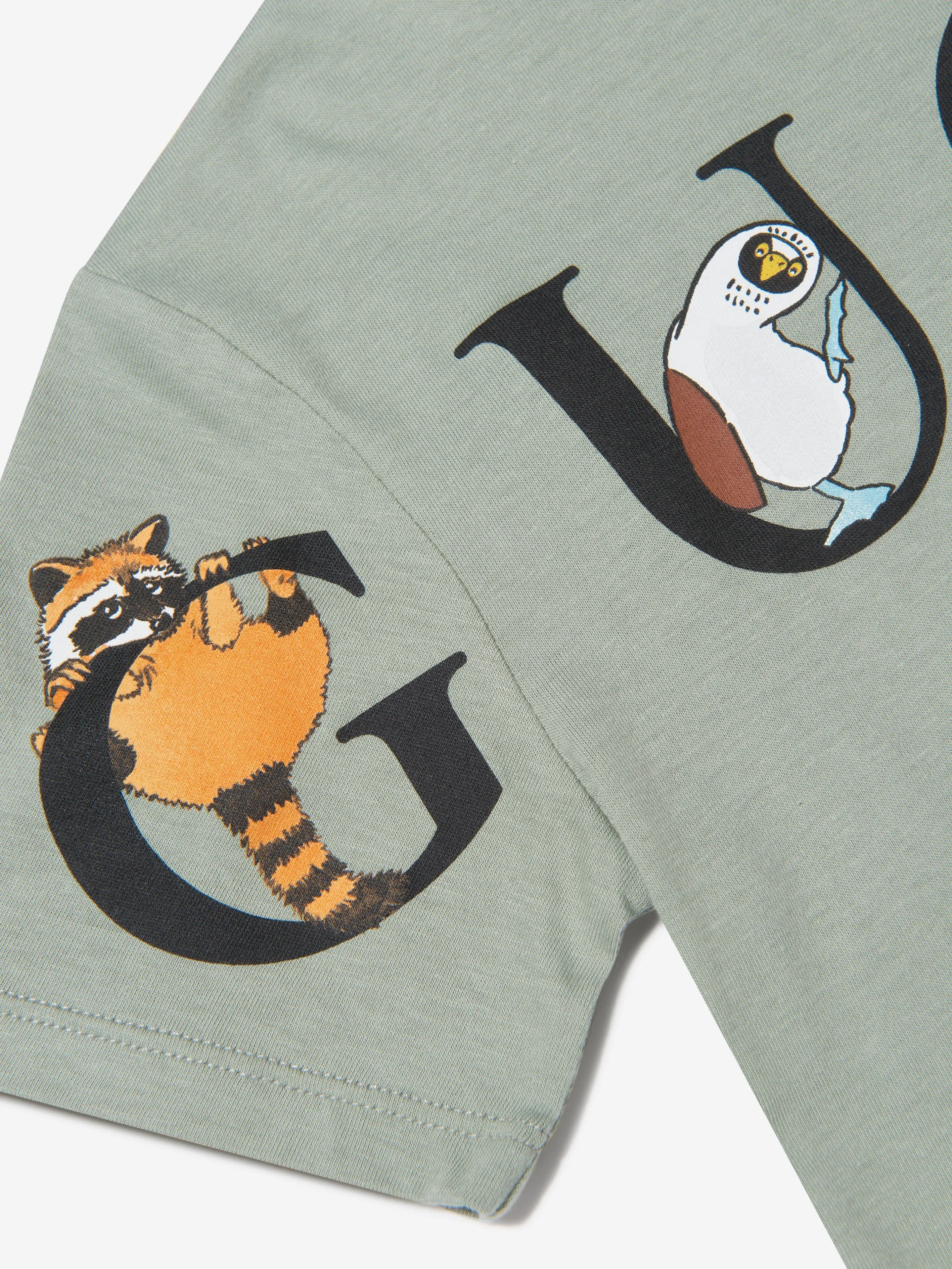 Gucci Boys Logo Print T-Shirt in Green