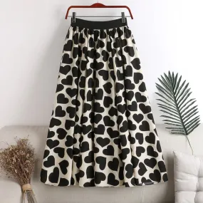 High Waist Heart Shaped Elastic Skirt