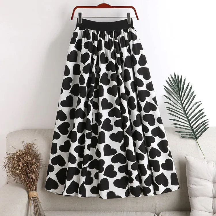 High Waist Heart Shaped Elastic Skirt