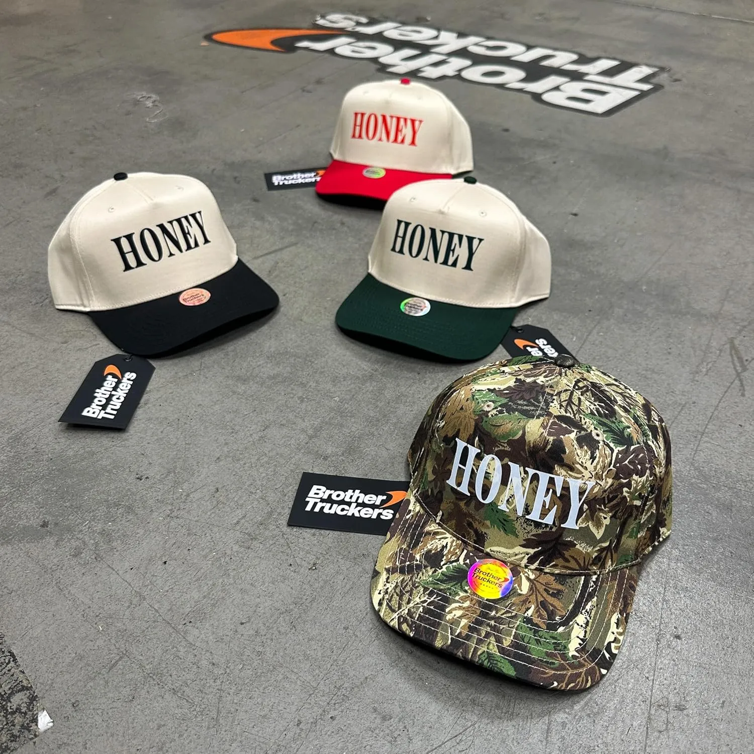 Honey Vintage Trucker Hat | Camo Viral Trendy Cowboy Cowgirl Western | Premium Baseball Hat for Men & Women