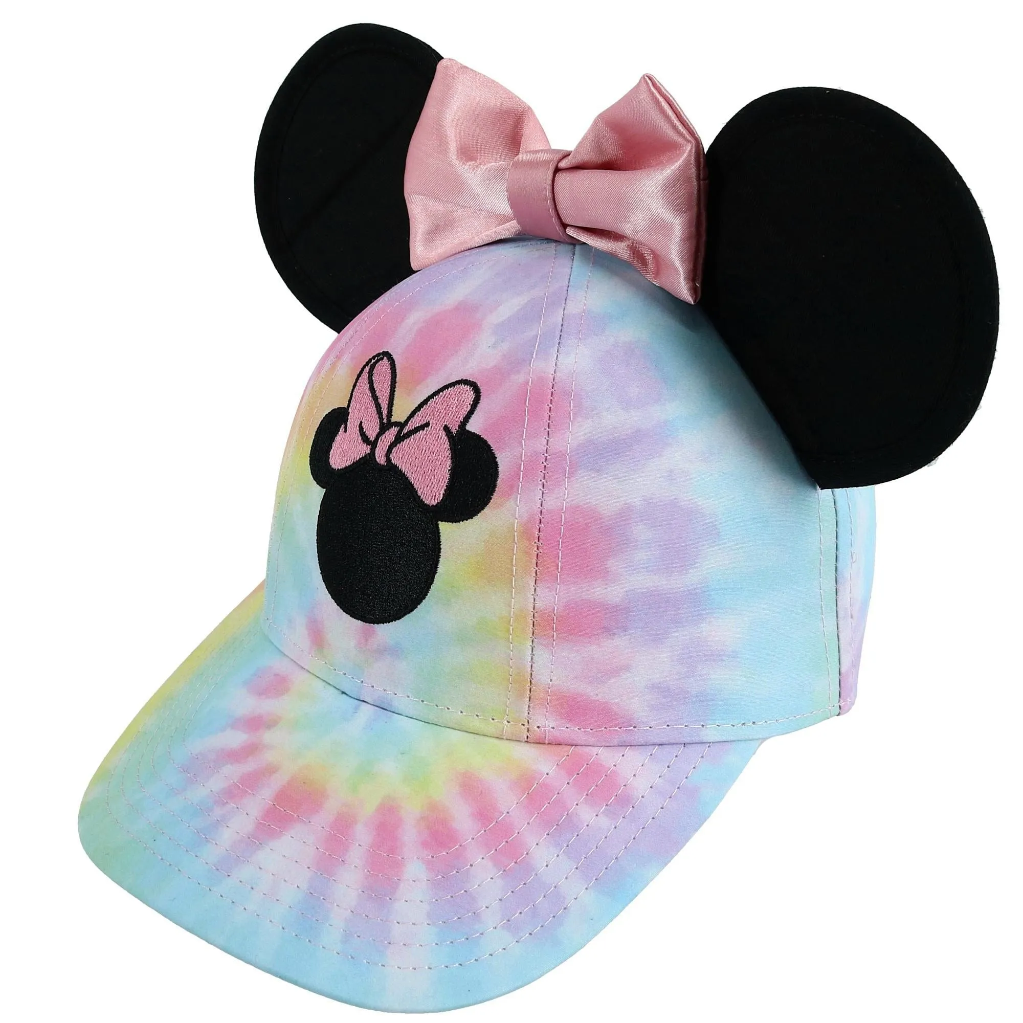 Jerry Leigh Disney Kids' Tie Dye Minnie Mouse Baseball Cap with Bow and 3D Ears