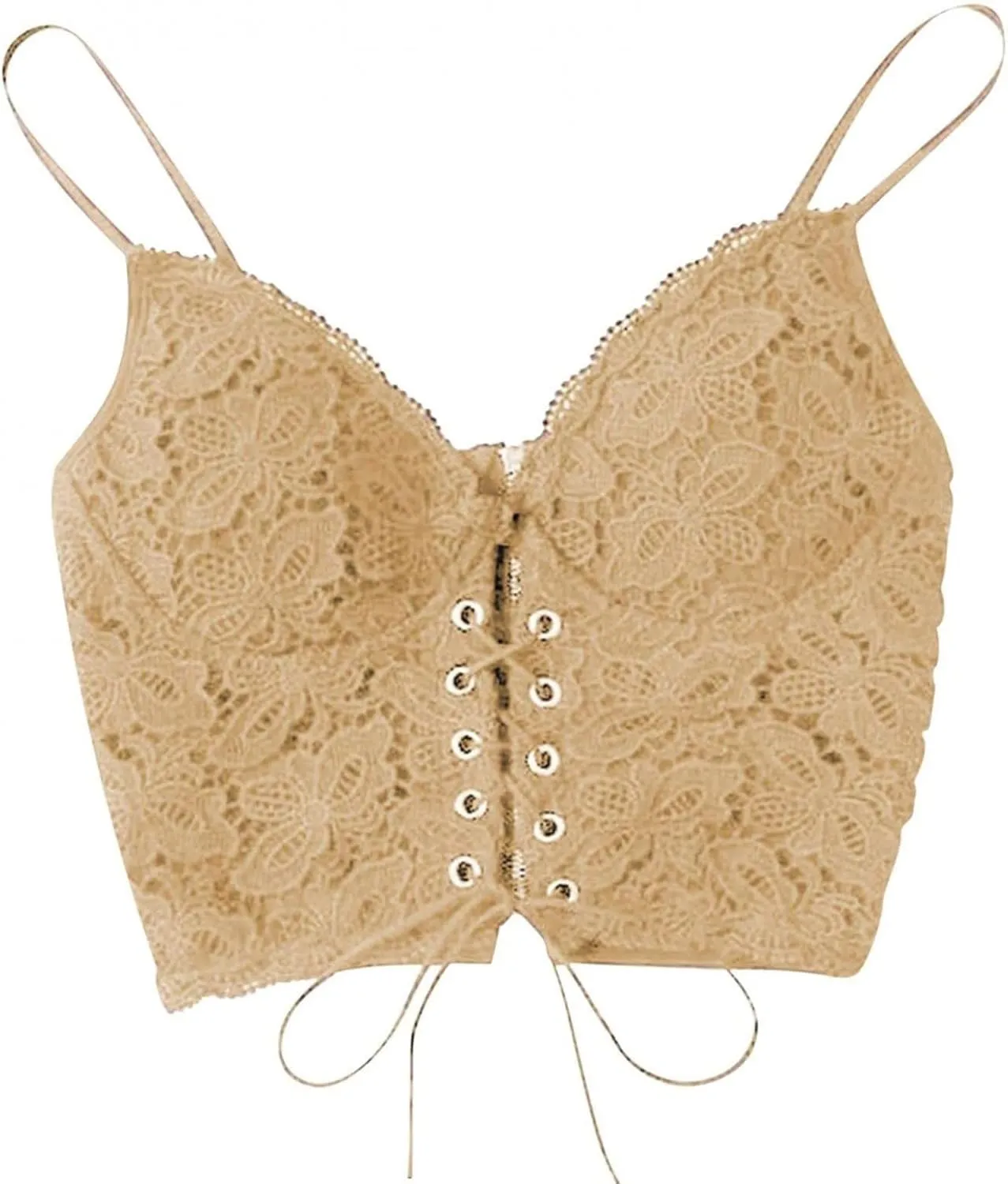 Lace Bralette for Women Sexy Spaghetti Strap Breathable Tank Top V Neck Push up Slim Fit Basic Vest Women Sport Bras