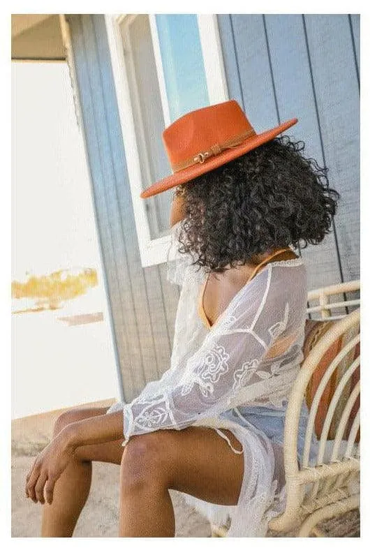 Leto Flat Brim Buckle Hat