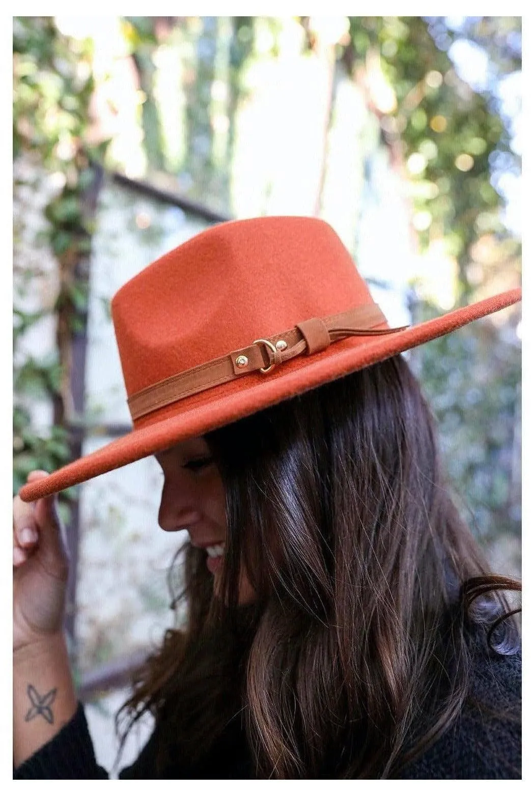 Leto Flat Brim Buckle Hat