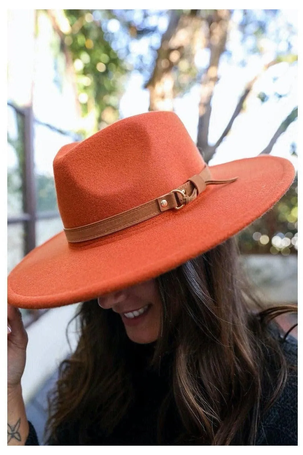 Leto Flat Brim Buckle Hat