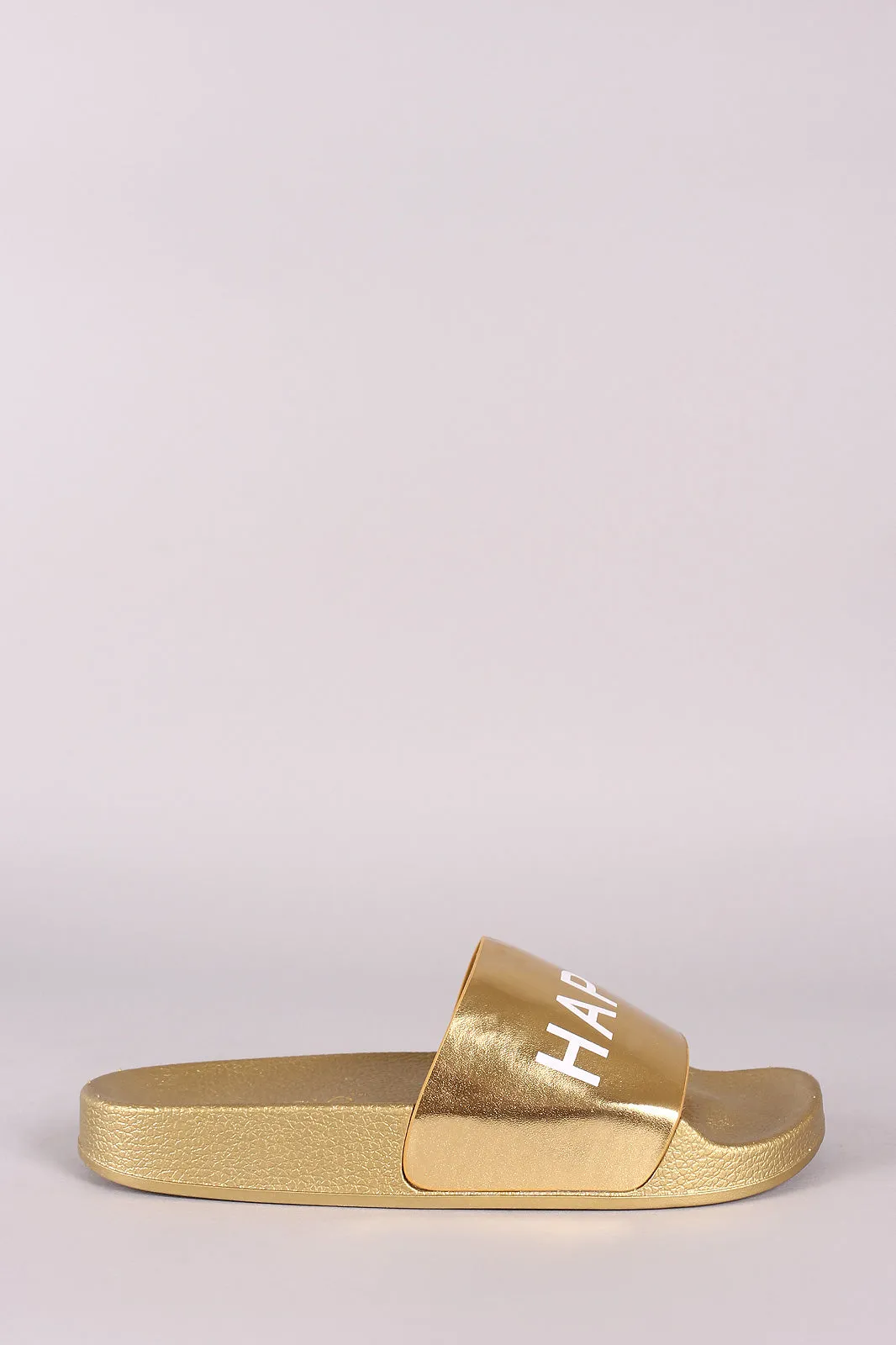 Liliana Fxxk Off Slogan Open Toe Slide Sandal