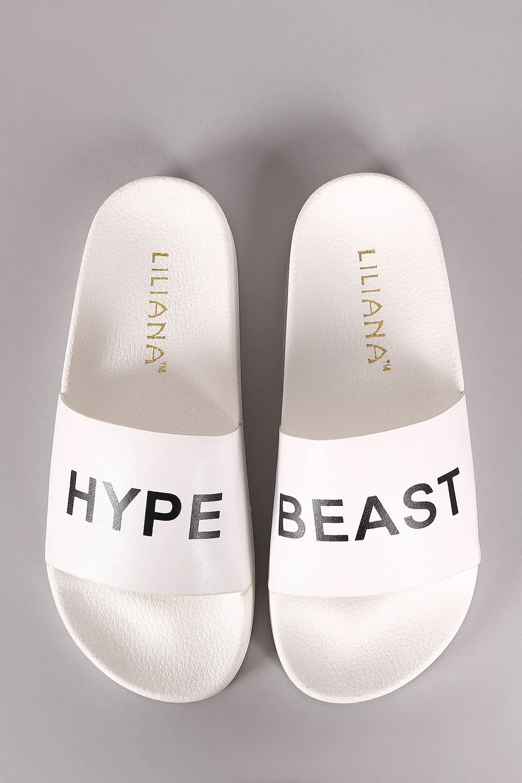 Liliana Fxxk Off Slogan Open Toe Slide Sandal