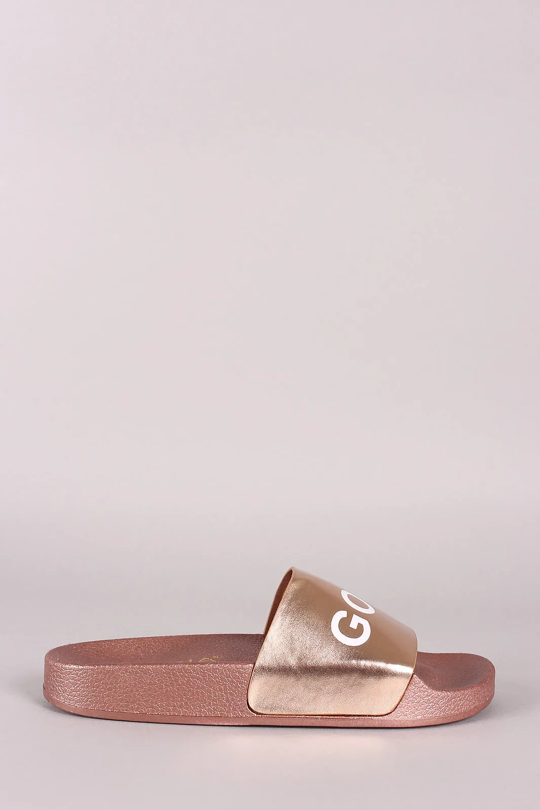 Liliana Fxxk Off Slogan Open Toe Slide Sandal