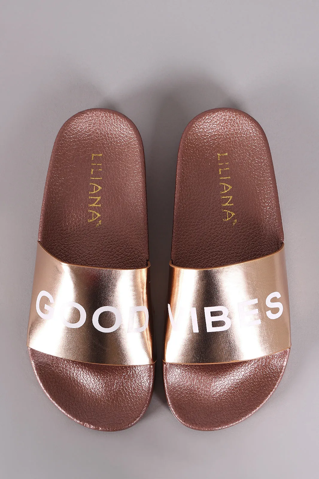 Liliana Fxxk Off Slogan Open Toe Slide Sandal