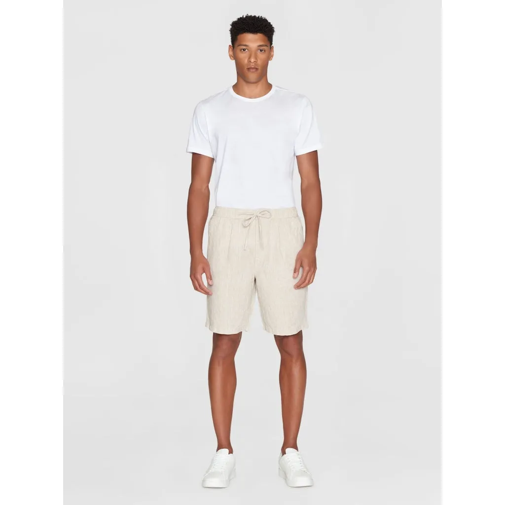 Loose Linen shorts - Yarndyed - Light feather gray