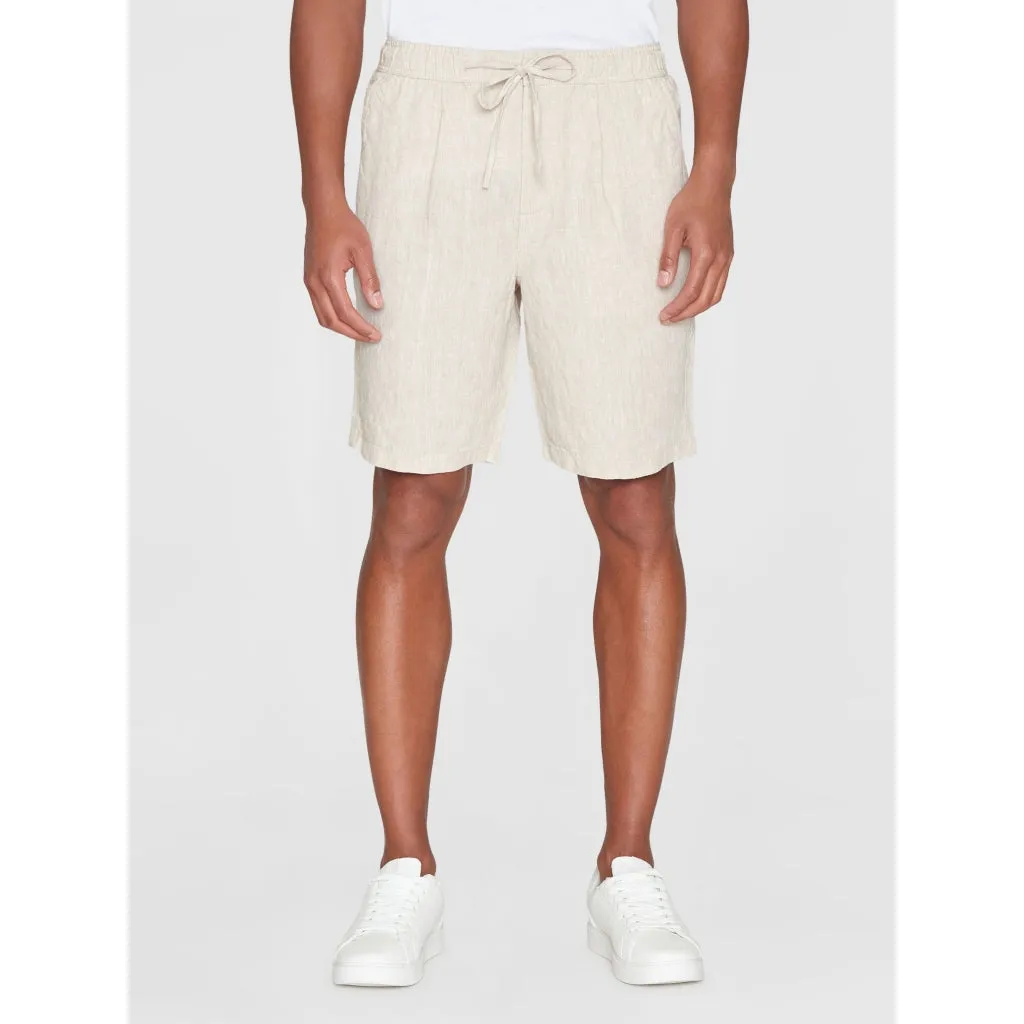 Loose Linen shorts - Yarndyed - Light feather gray