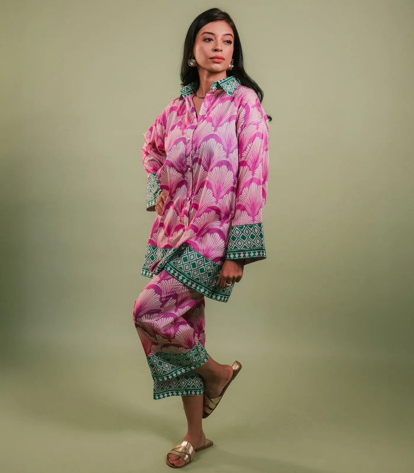 MAGENTA  PRINTED CO ORD SET