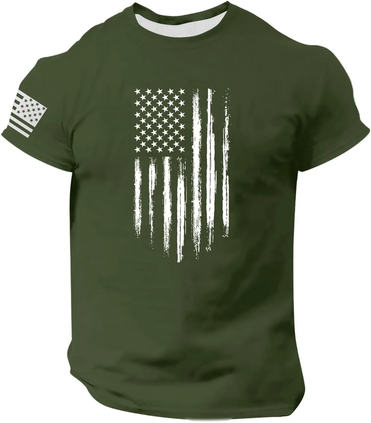 Men's American Flag Shirt Sleeve 1776 USA Graphic Dry Fit Cotton Breathable T-Shirts 4th of July Shirts
