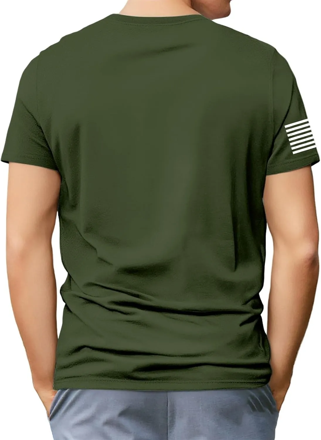 Men's American Flag Shirt Sleeve 1776 USA Graphic Dry Fit Cotton Breathable T-Shirts 4th of July Shirts