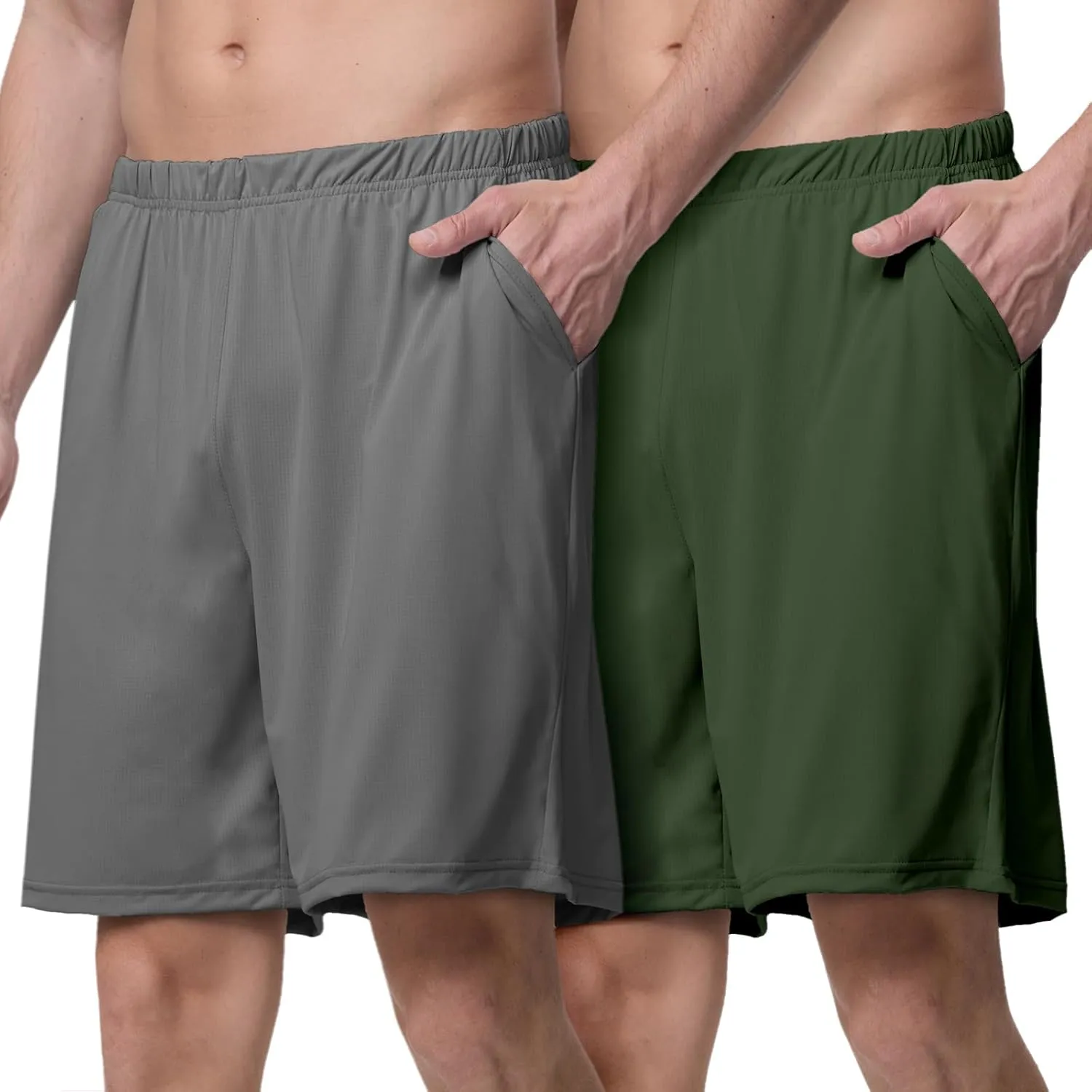Mens Athletic Running Shorts 2 Pack Quick Dry with Pocket Gym Workout Shorts for Men Swim Trunks Board Pajama