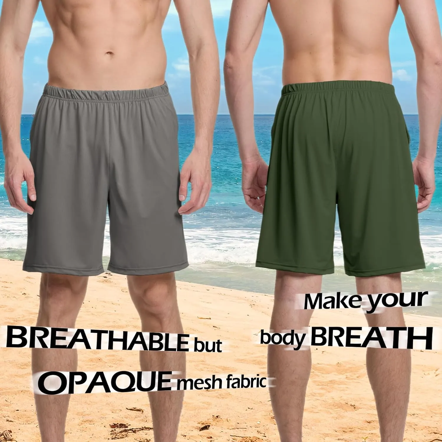 Mens Athletic Running Shorts 2 Pack Quick Dry with Pocket Gym Workout Shorts for Men Swim Trunks Board Pajama