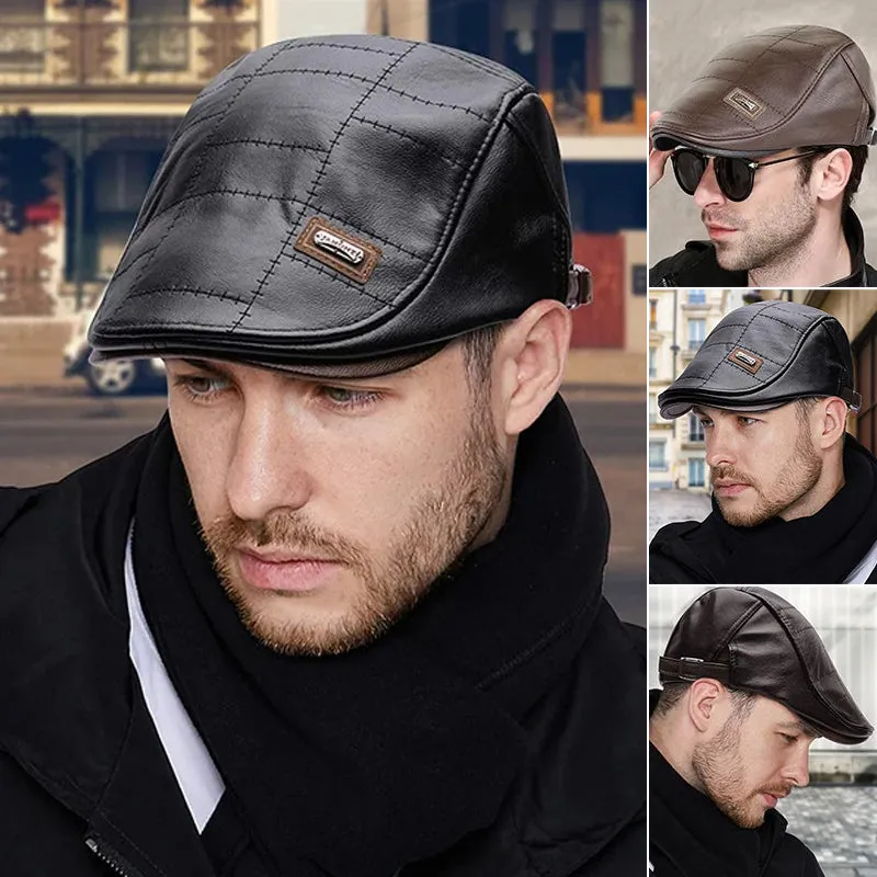 New Trendy Leather Beret