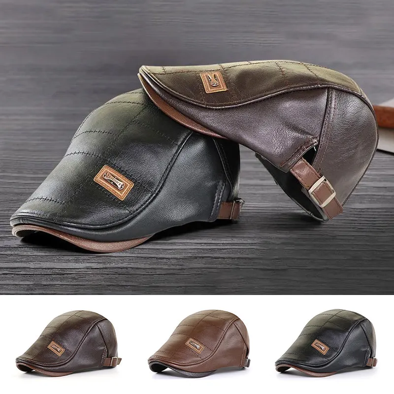 New Trendy Leather Beret