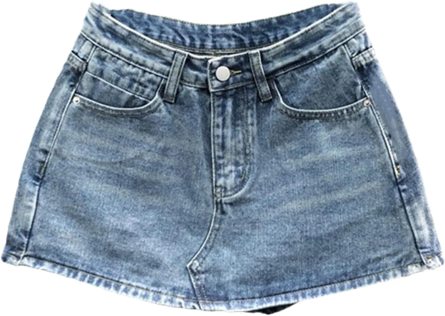 OLEETS Women's Denim Short Skirt - High Waist A-Line Denim Skirt Summer Autumn Fashion Sexy Korean Style Fashion Wome