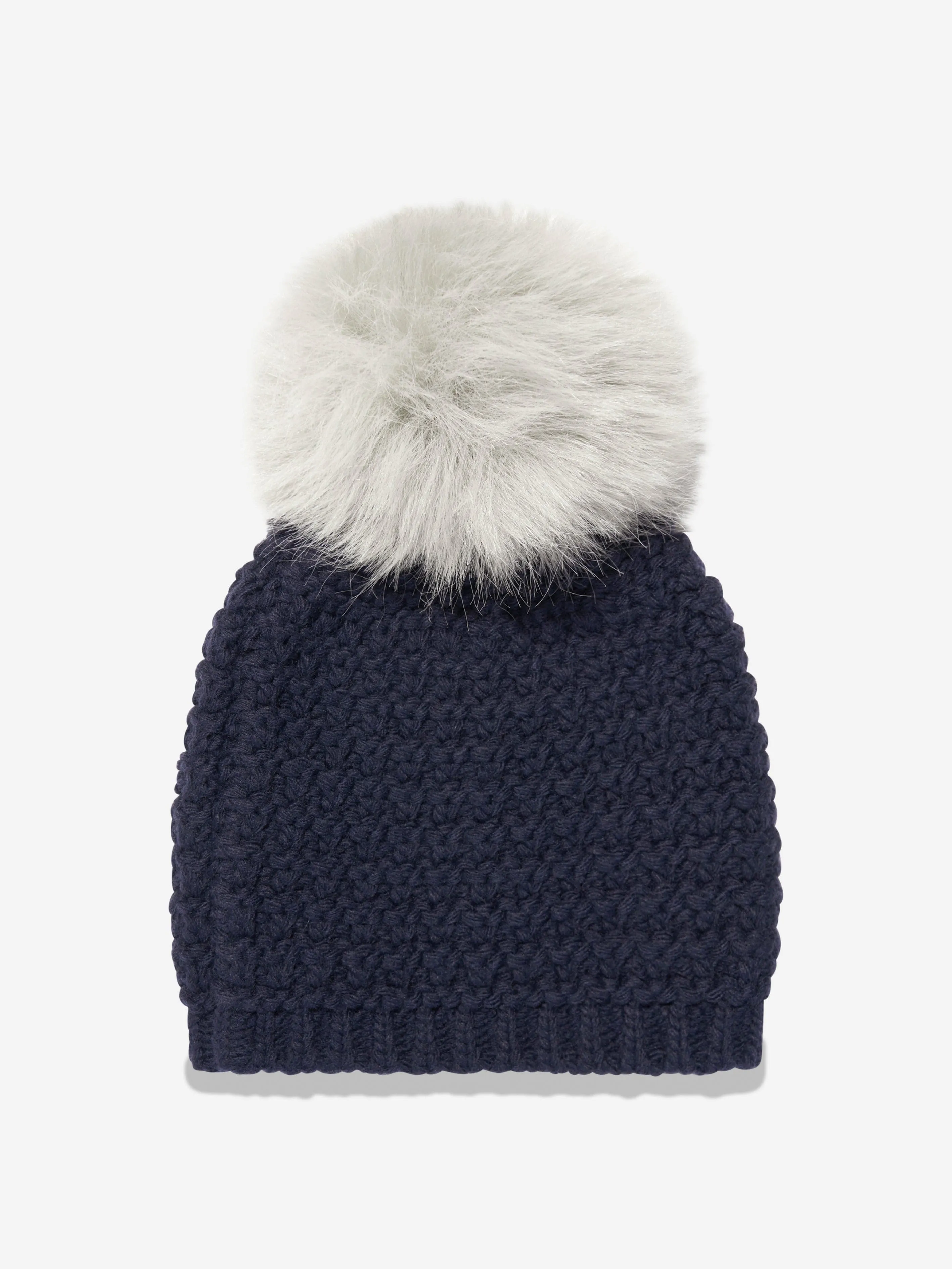 Paz Rodriguez Kids Knitted Pom Pom Hat in Navy