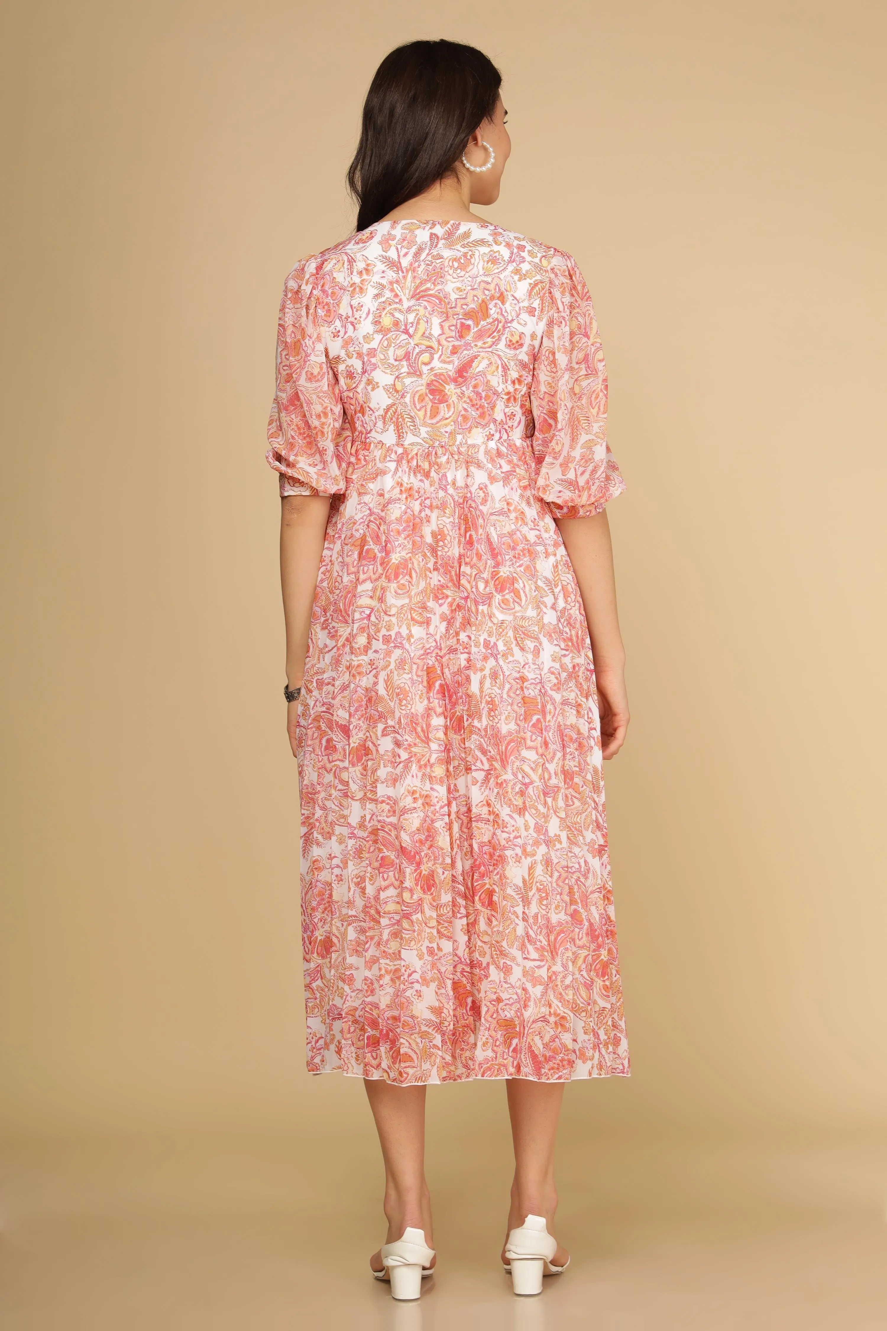 PLEATED MOTIF MAXI