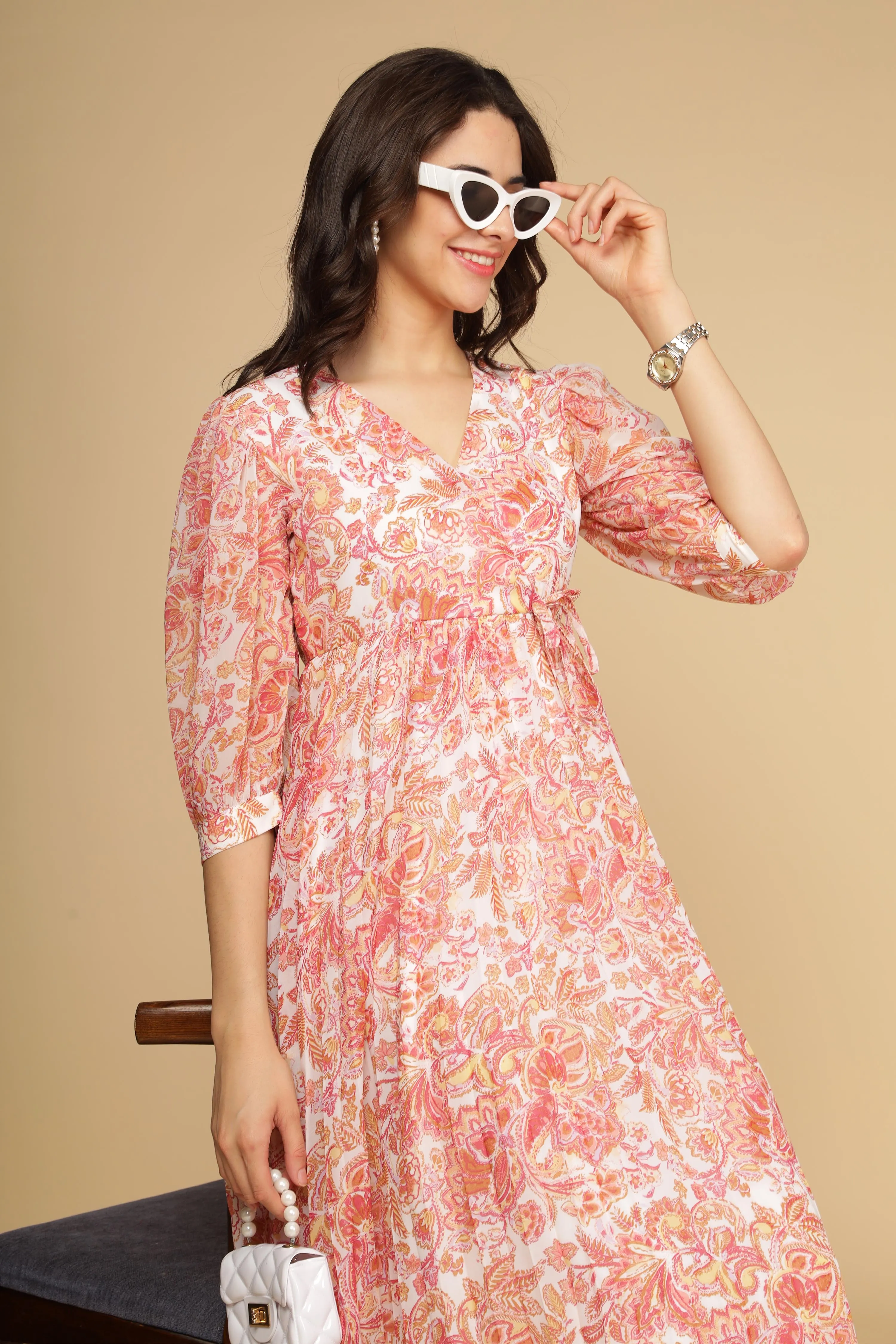 PLEATED MOTIF MAXI