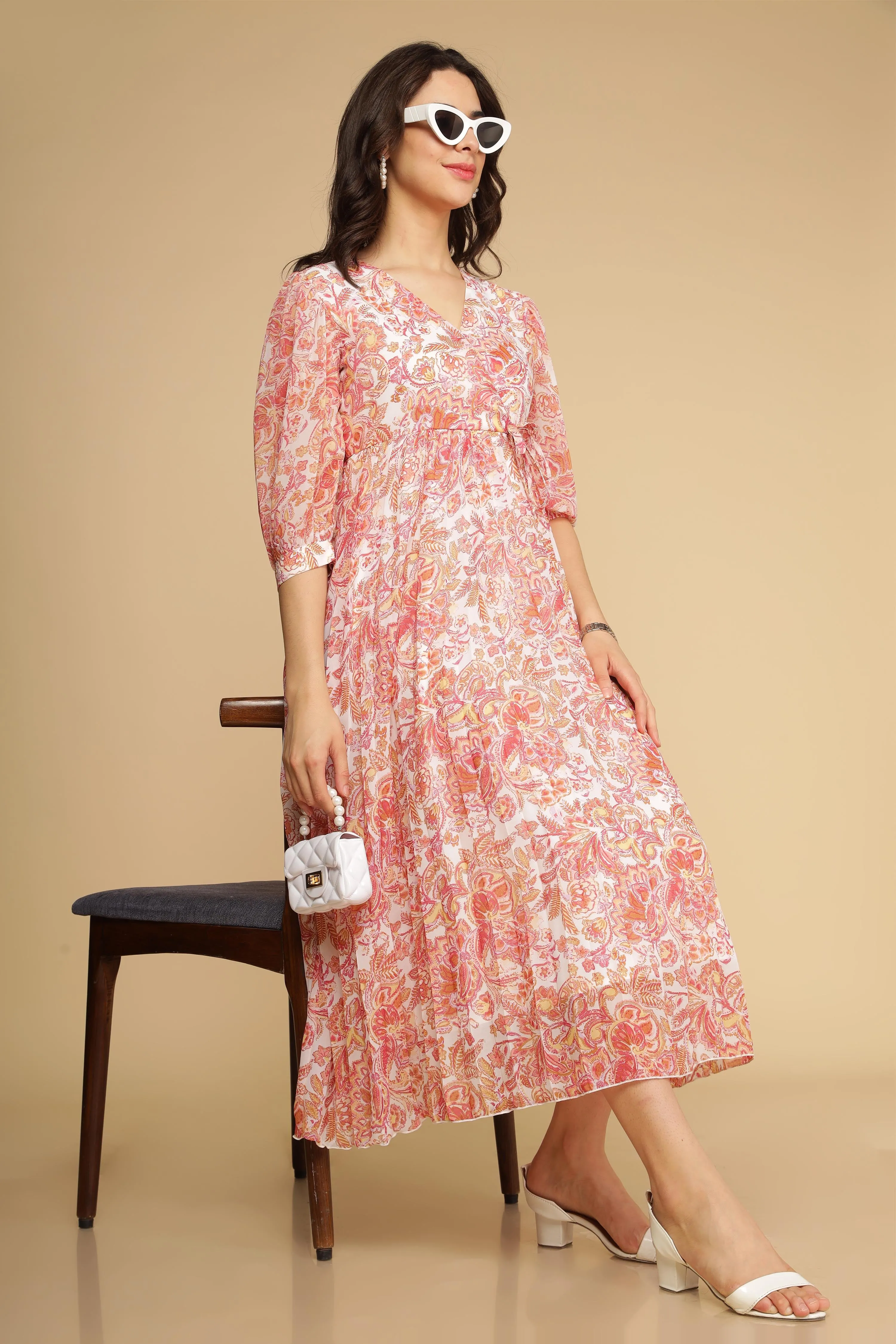 PLEATED MOTIF MAXI