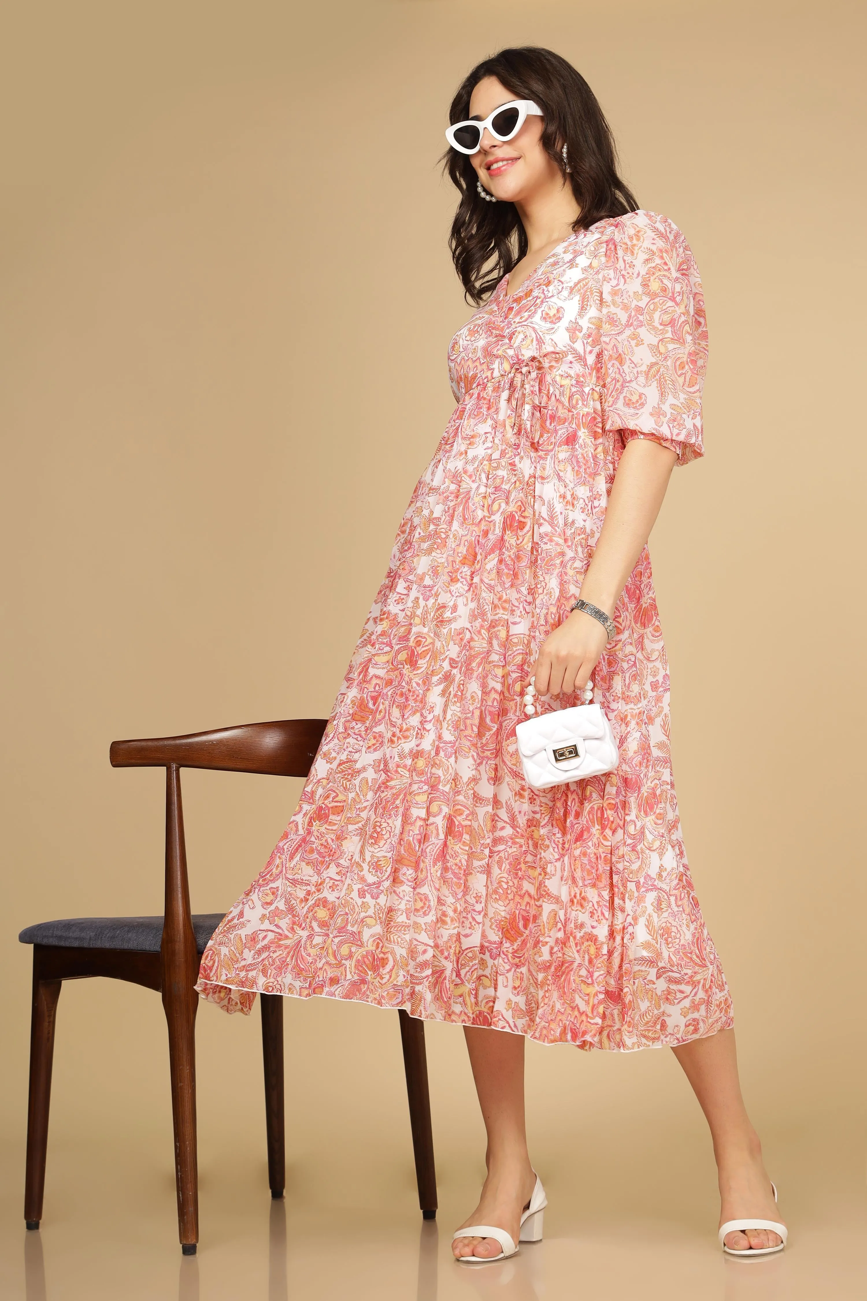 PLEATED MOTIF MAXI