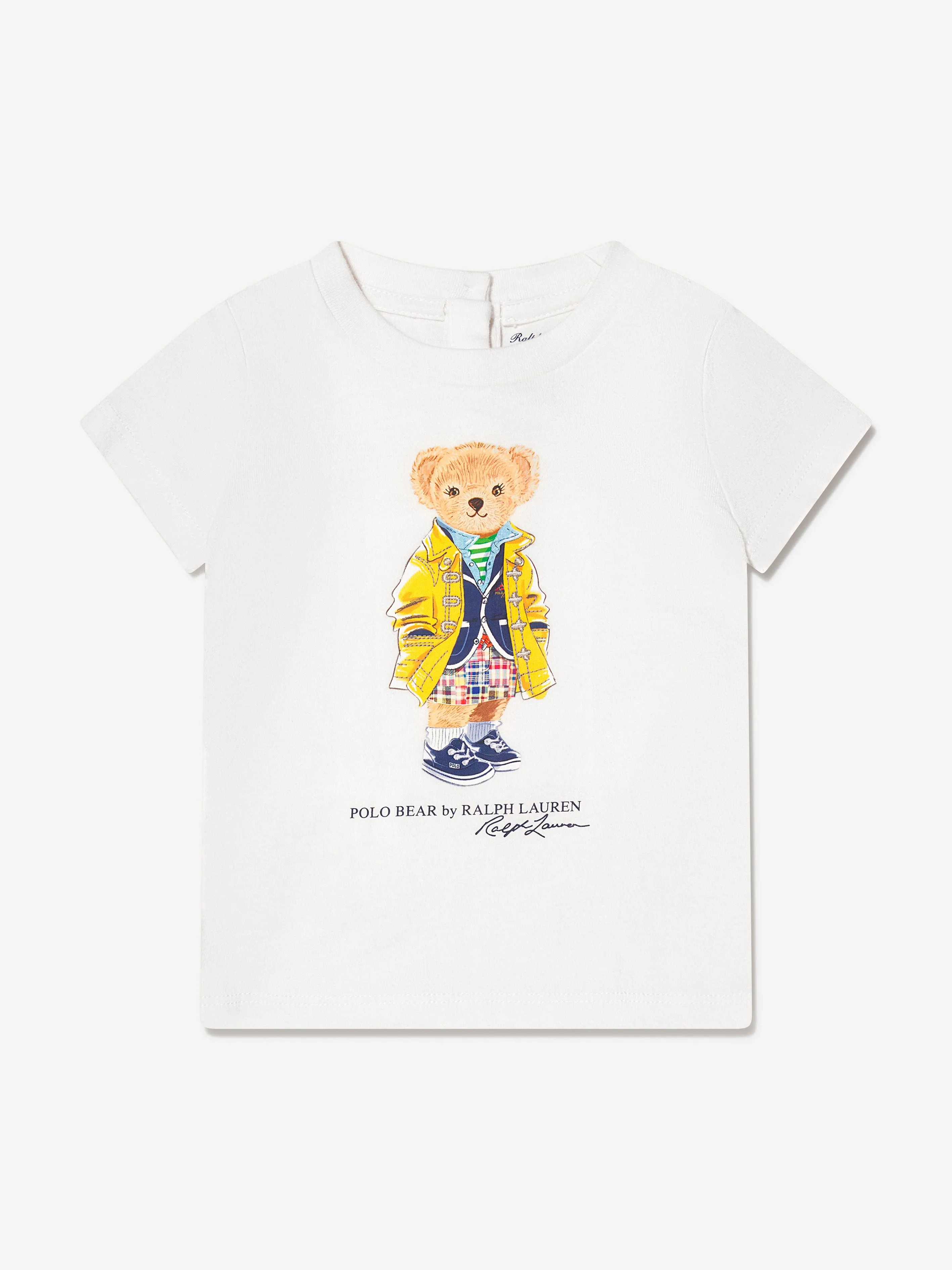 Ralph Lauren Girls Bear Print T-Shirt in Ivory