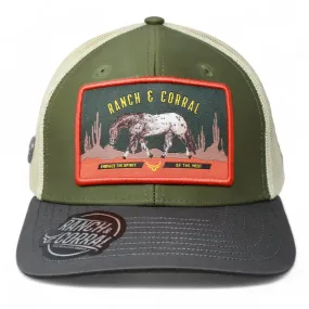 Ranch & Corral Trucker Hat Olive Horse