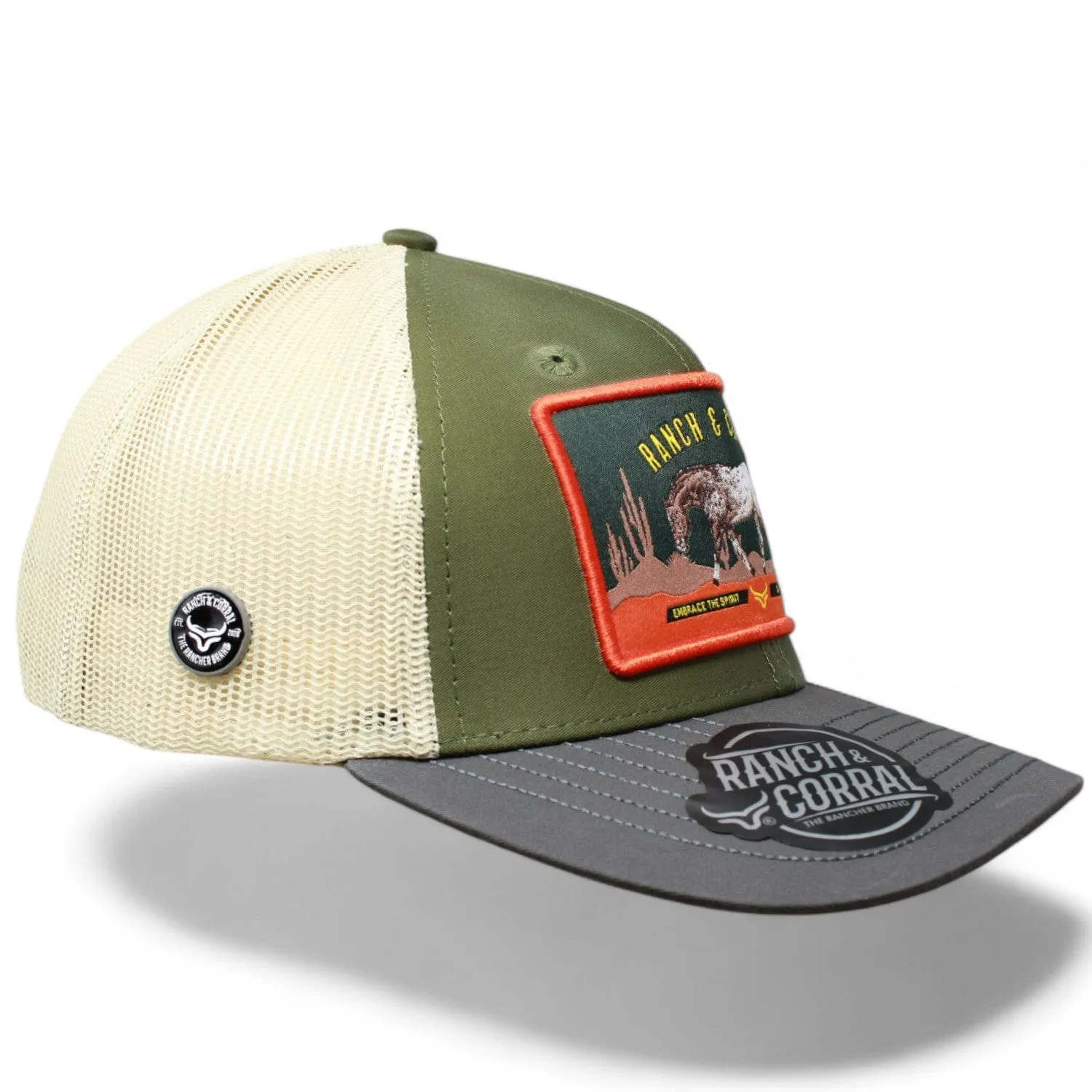 Ranch & Corral Trucker Hat Olive Horse