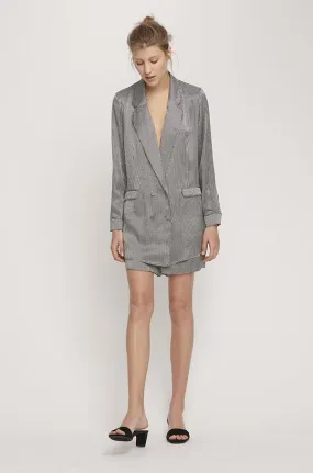 Relaxed Silk Blazer- Houndstooth