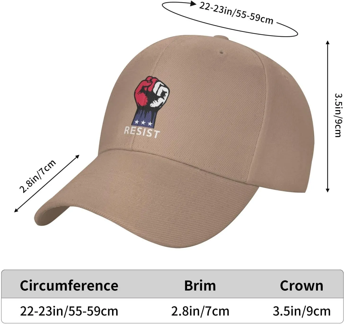Resist Fist Resistance Hats for Men Pre-Curve Brim Visor Classic Baseball Cap Trendy Black Trucker Hat Adjustable