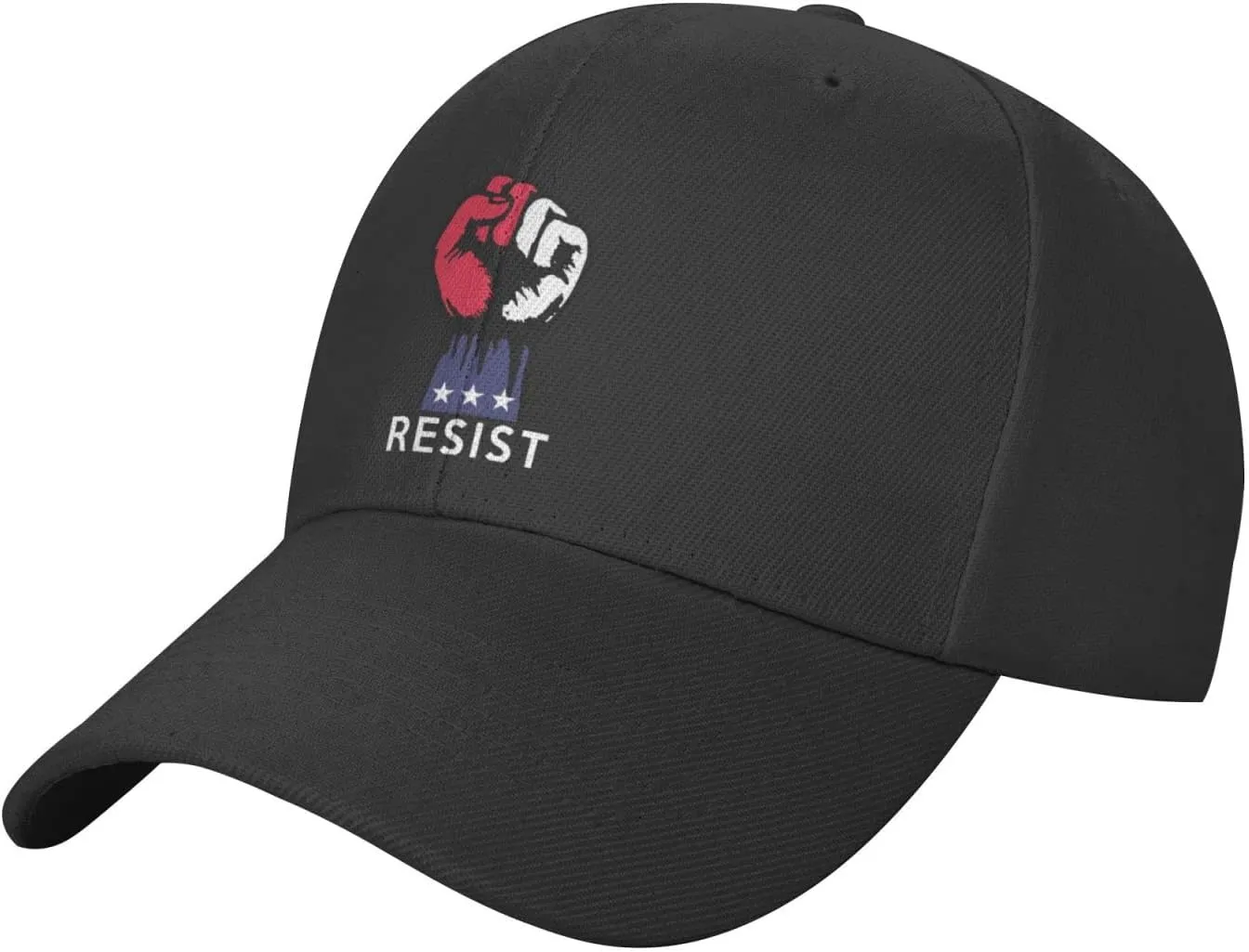 Resist Fist Resistance Hats for Men Pre-Curve Brim Visor Classic Baseball Cap Trendy Black Trucker Hat Adjustable