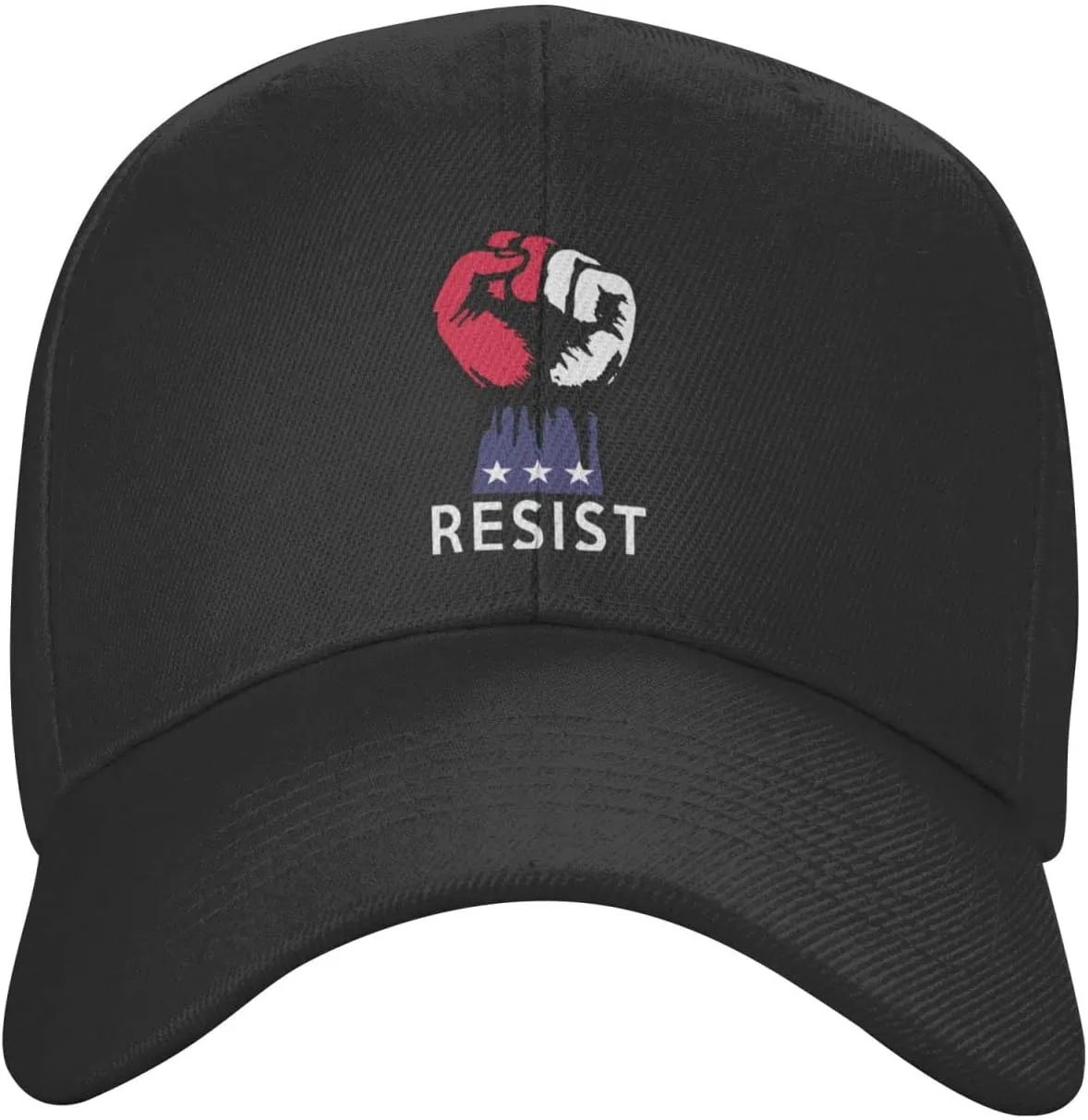 Resist Fist Resistance Hats for Men Pre-Curve Brim Visor Classic Baseball Cap Trendy Black Trucker Hat Adjustable