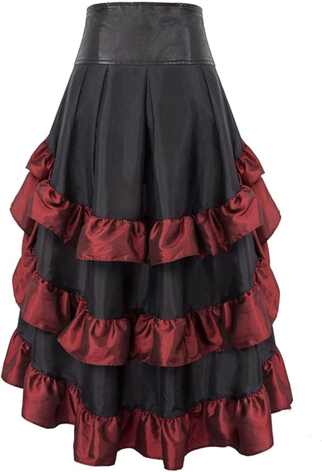 Retro Gothic Skirt Ruffle Tiered Skirt Trendy Lrregular Hem Skirt Prom Party Cocktail Cake Skirt High Waist Skirt