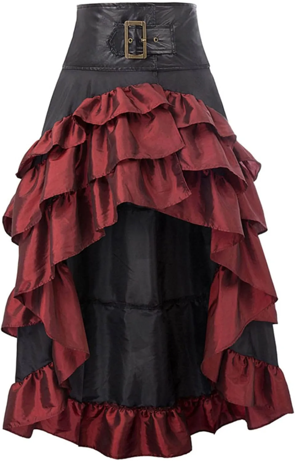 Retro Gothic Skirt Ruffle Tiered Skirt Trendy Lrregular Hem Skirt Prom Party Cocktail Cake Skirt High Waist Skirt