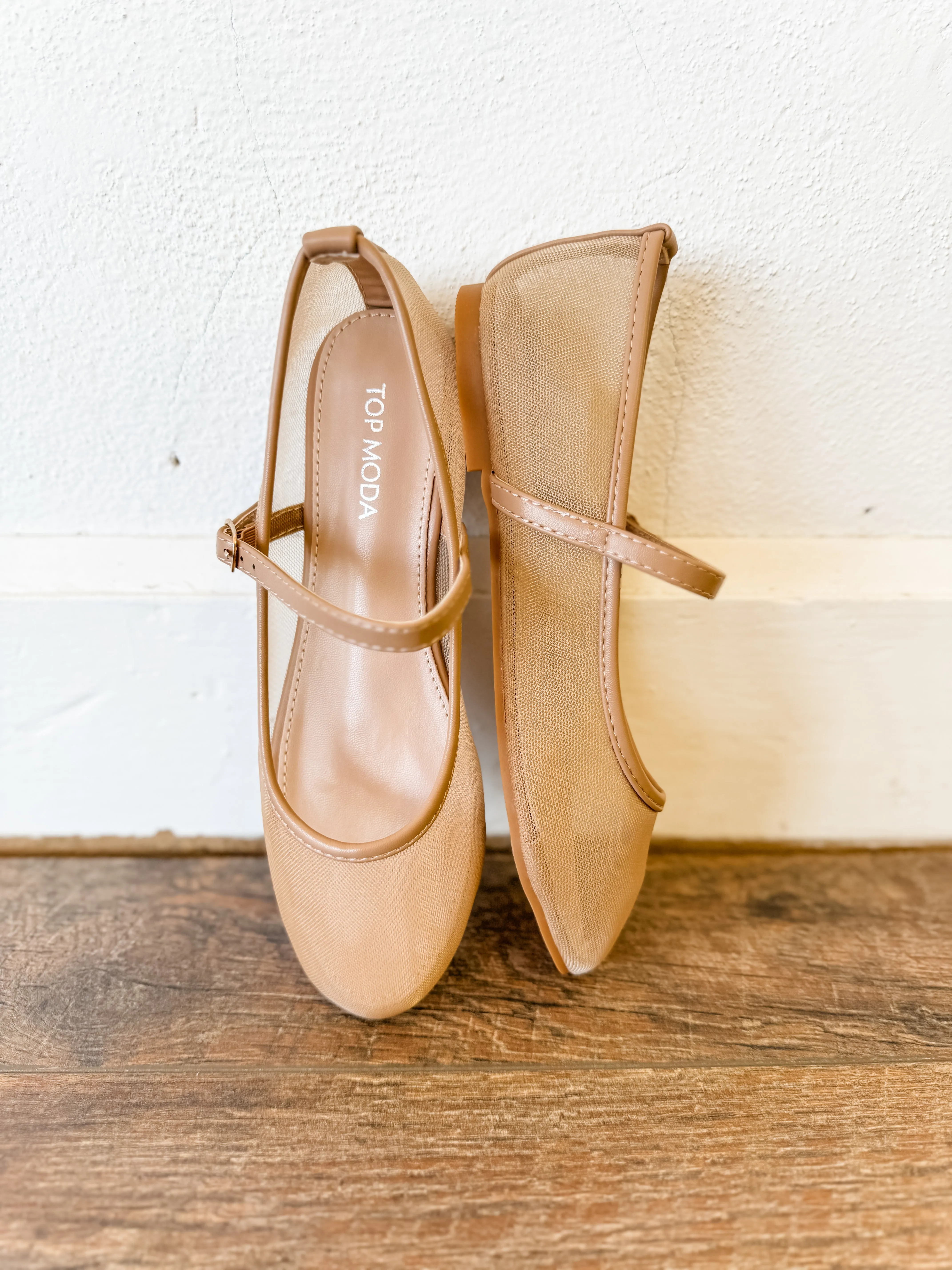 Rosario Camel Mesh Ballet Flats - FINAL SALE
