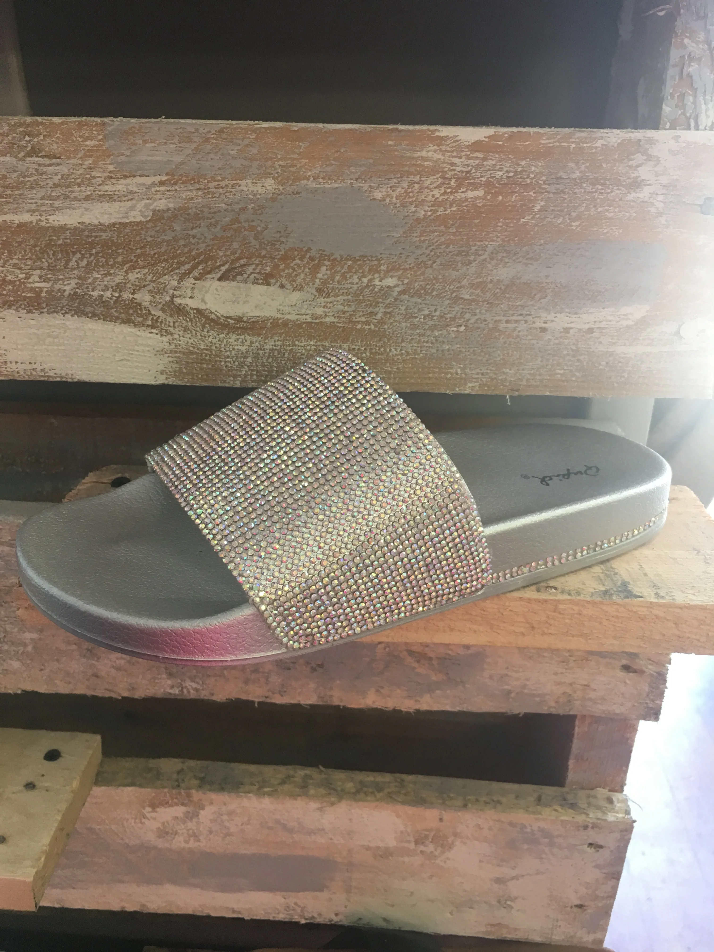Silver Metallic Slides
