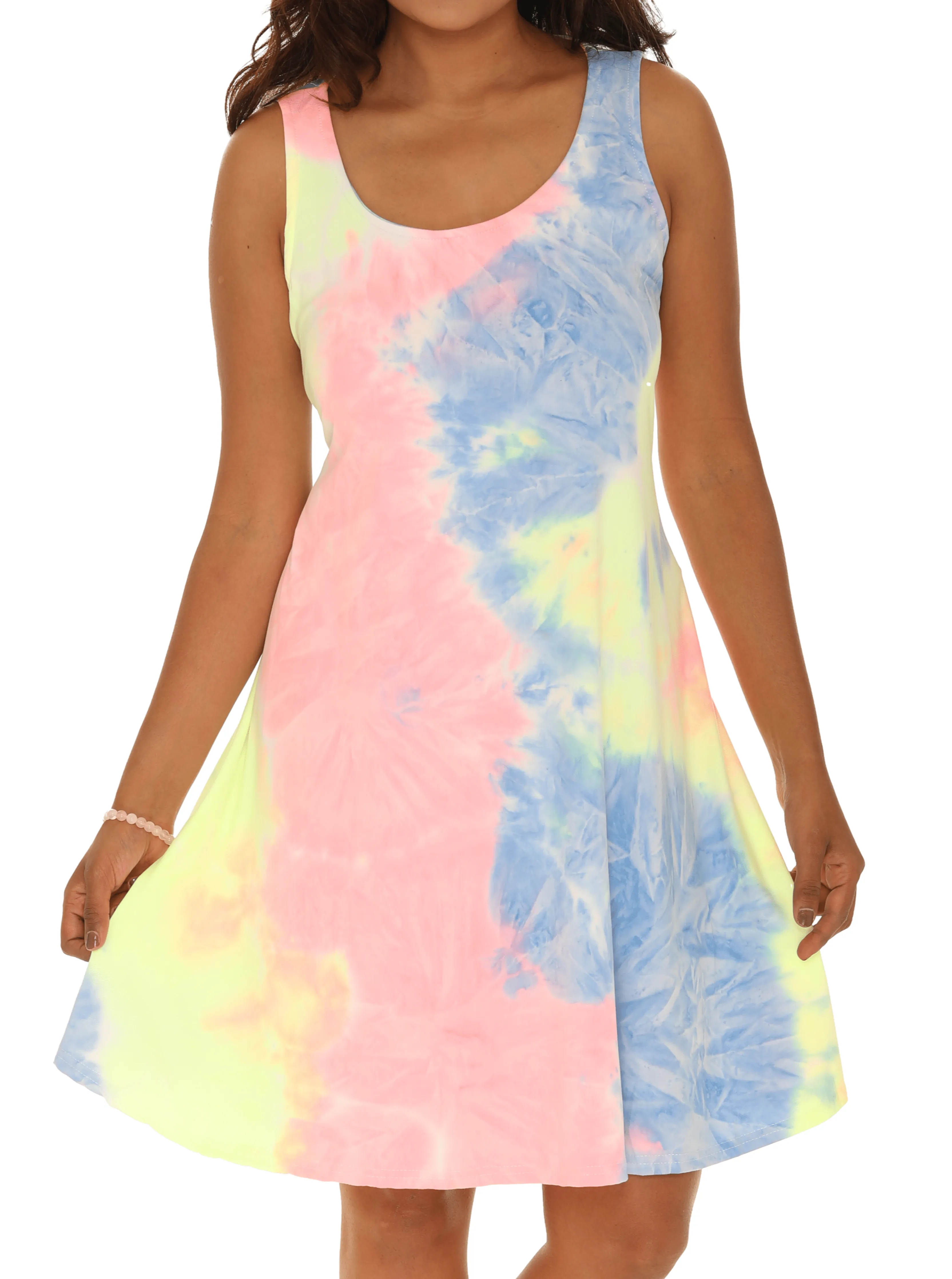 Sleeveless Tie-Dye Midi Dress