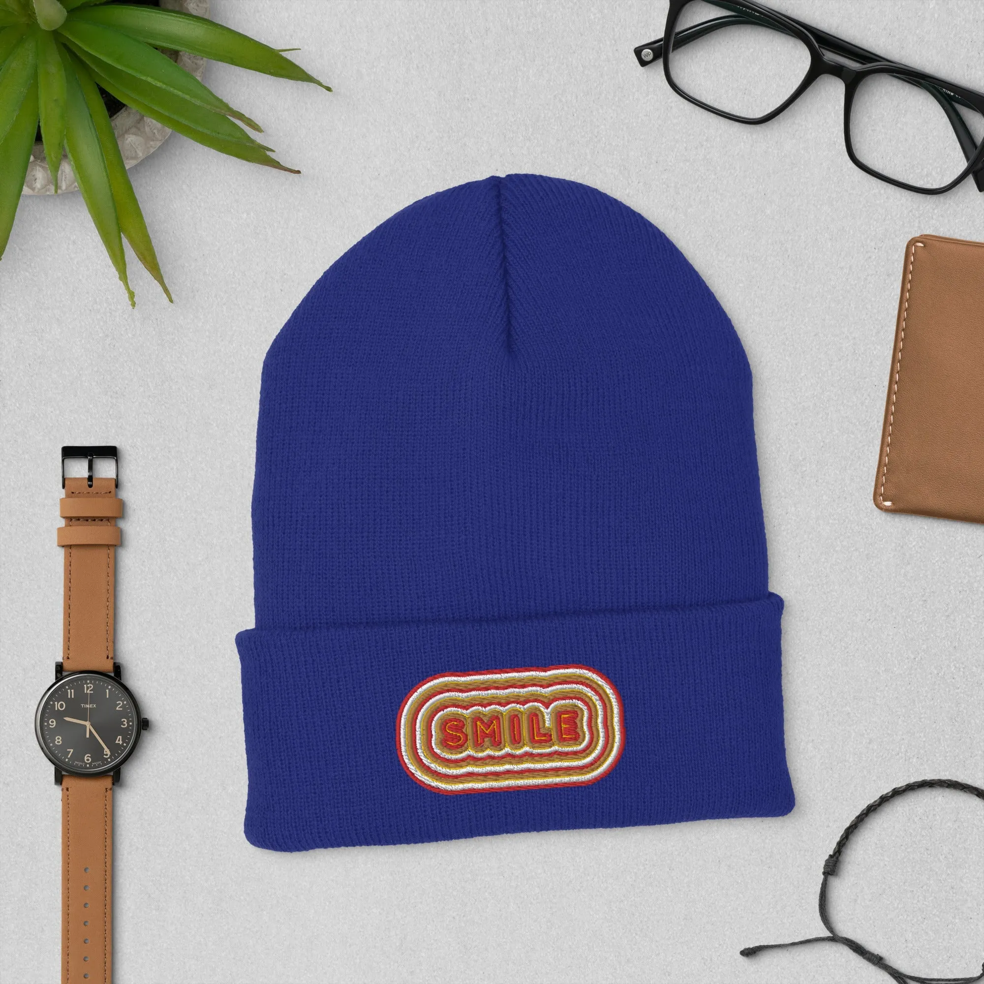 Smile Embroidered Hat - Positive Vibes Cap | Trendy Smile Face Hat, Uplifting Gift for All Ages, Casual Fun Hat for Any Day, Winter Hat Gift