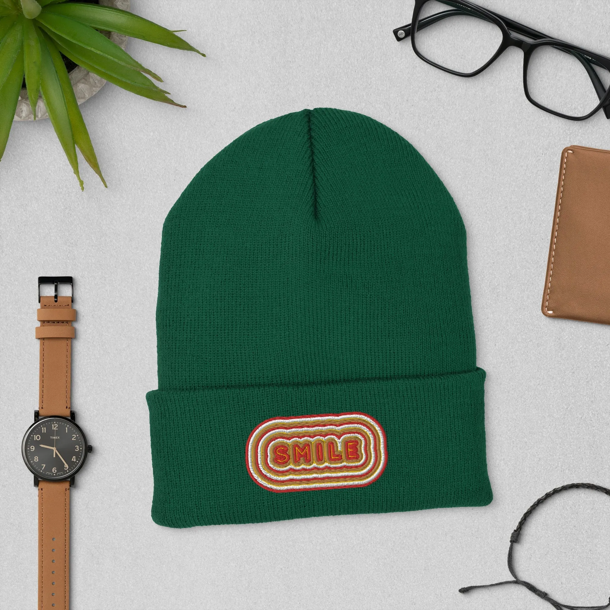 Smile Embroidered Hat - Positive Vibes Cap | Trendy Smile Face Hat, Uplifting Gift for All Ages, Casual Fun Hat for Any Day, Winter Hat Gift