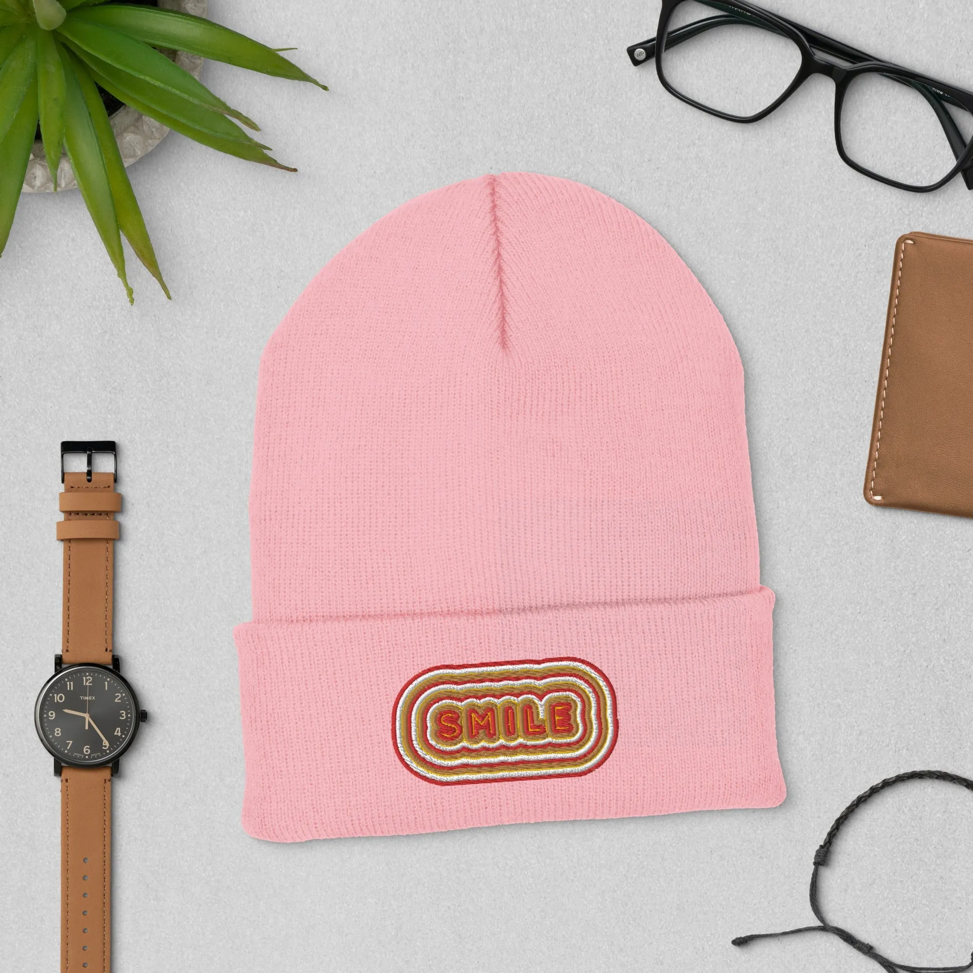 Smile Embroidered Hat - Positive Vibes Cap | Trendy Smile Face Hat, Uplifting Gift for All Ages, Casual Fun Hat for Any Day, Winter Hat Gift