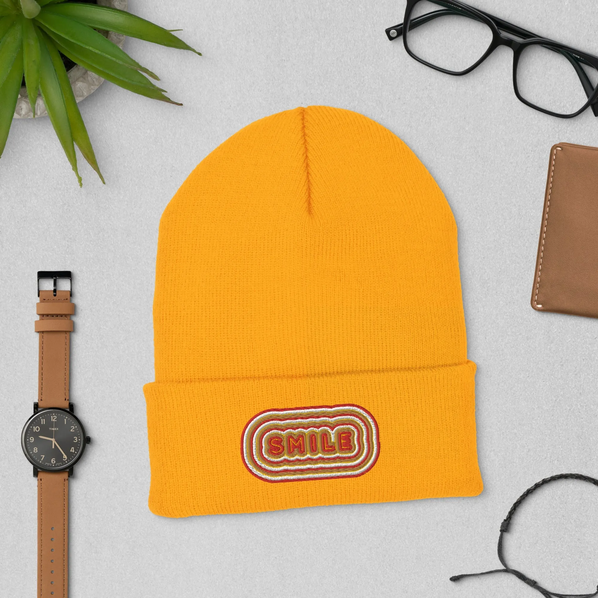 Smile Embroidered Hat - Positive Vibes Cap | Trendy Smile Face Hat, Uplifting Gift for All Ages, Casual Fun Hat for Any Day, Winter Hat Gift