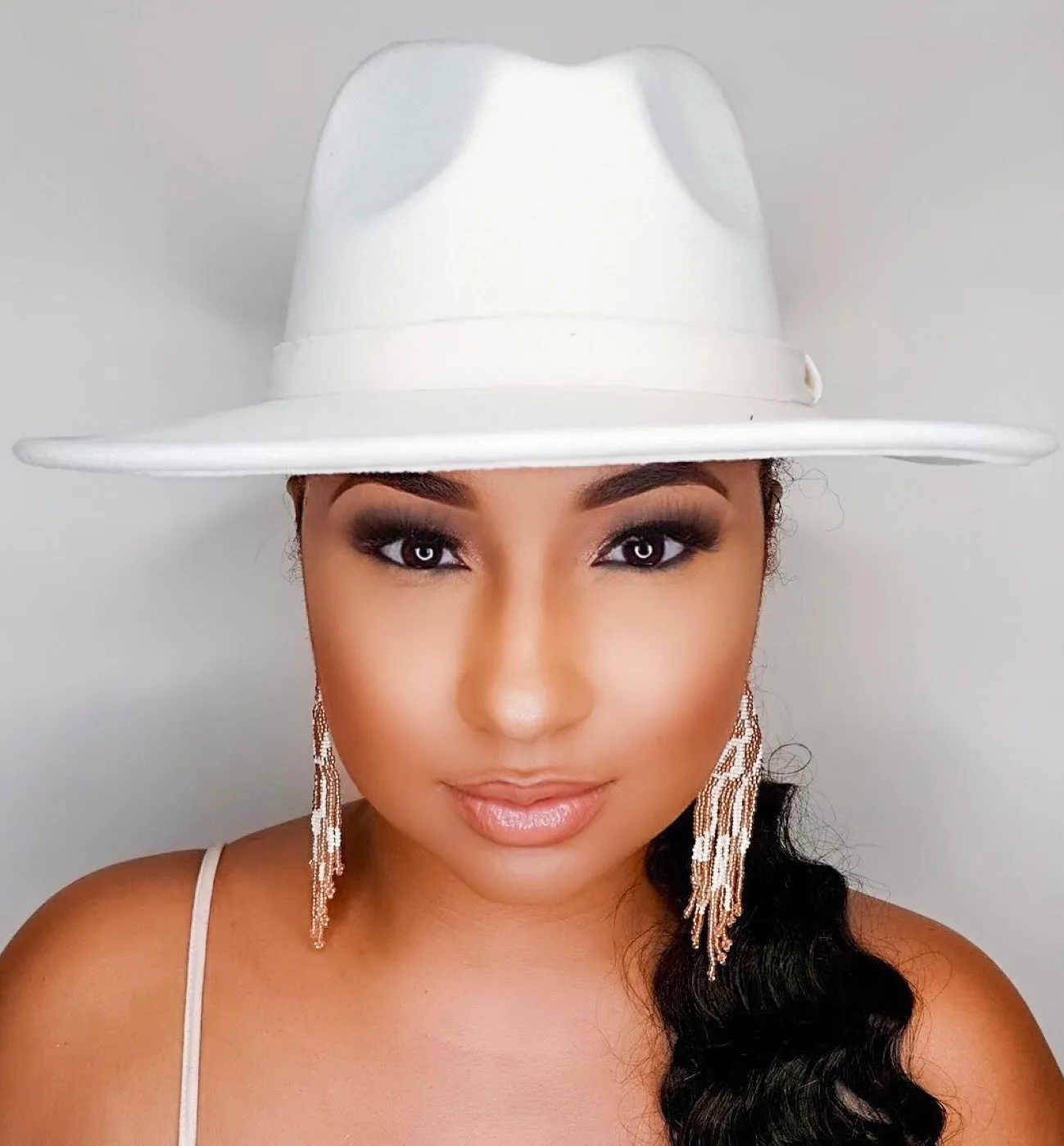 Still Trending | Wide Brim Panama Felt Fedora Hat with Band - Purple