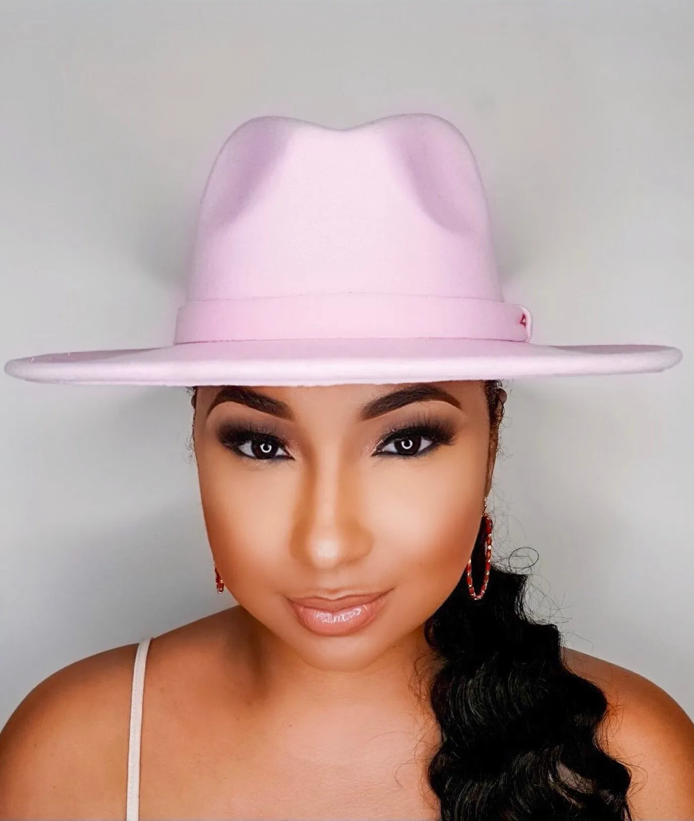 Still Trending | Wide Brim Panama Felt Fedora Hat with Band - Purple