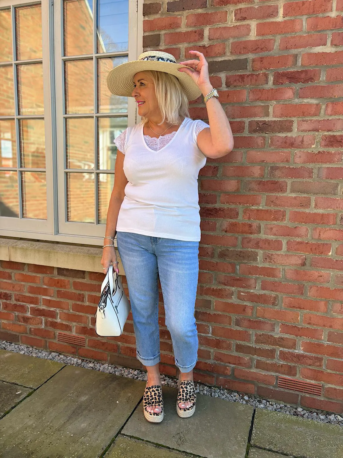 Stone Sequin Woven Sun Hat