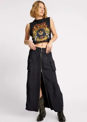 Tencel Parachute Skirt Washed Black