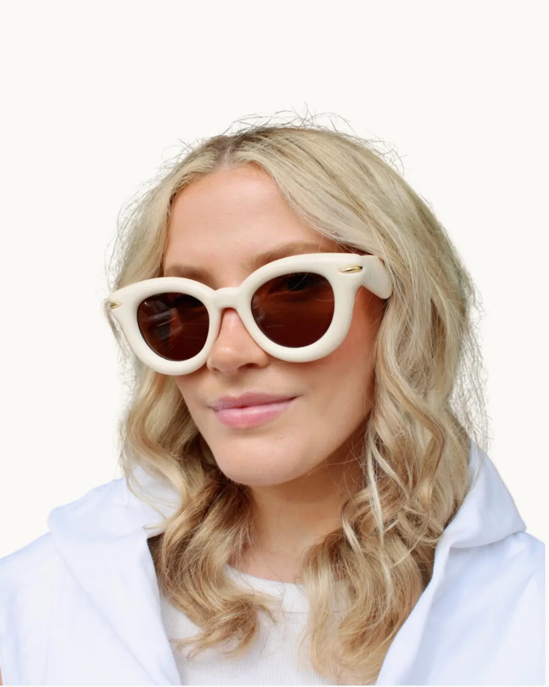 The Southhampton: Off White Bubble Sunglasses